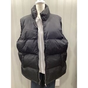 PRETTYLITTLETHING PLUS Black Puffer Vest Sleeveless Zip Up Stand Collar Women XL